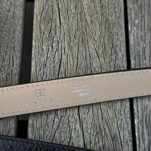 B-Low the Belt Aiden Rugous Leather Belt in Black & Silver